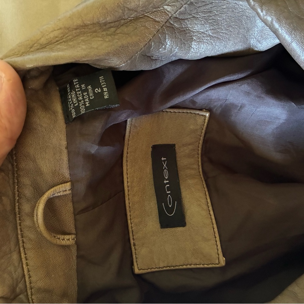 Context Brown Leather Jacket - image 3